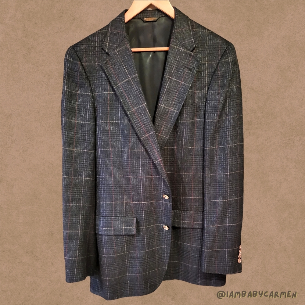 Gant Tailored Clothing - NWOT 100% Pure Wool Men's Gray Plaid Suit Jacket